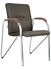 стул с подлокотниками на металлокаркасе Samba Silver (Новый Стиль)